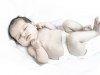 high key colour portrait of newborn baby